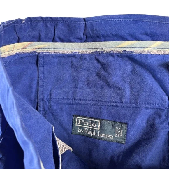Polo Ralph Lauren Mens Blue Chino Shorts Sz 42 Cotton Summer Vacation Old Money - Picture 4 of 10